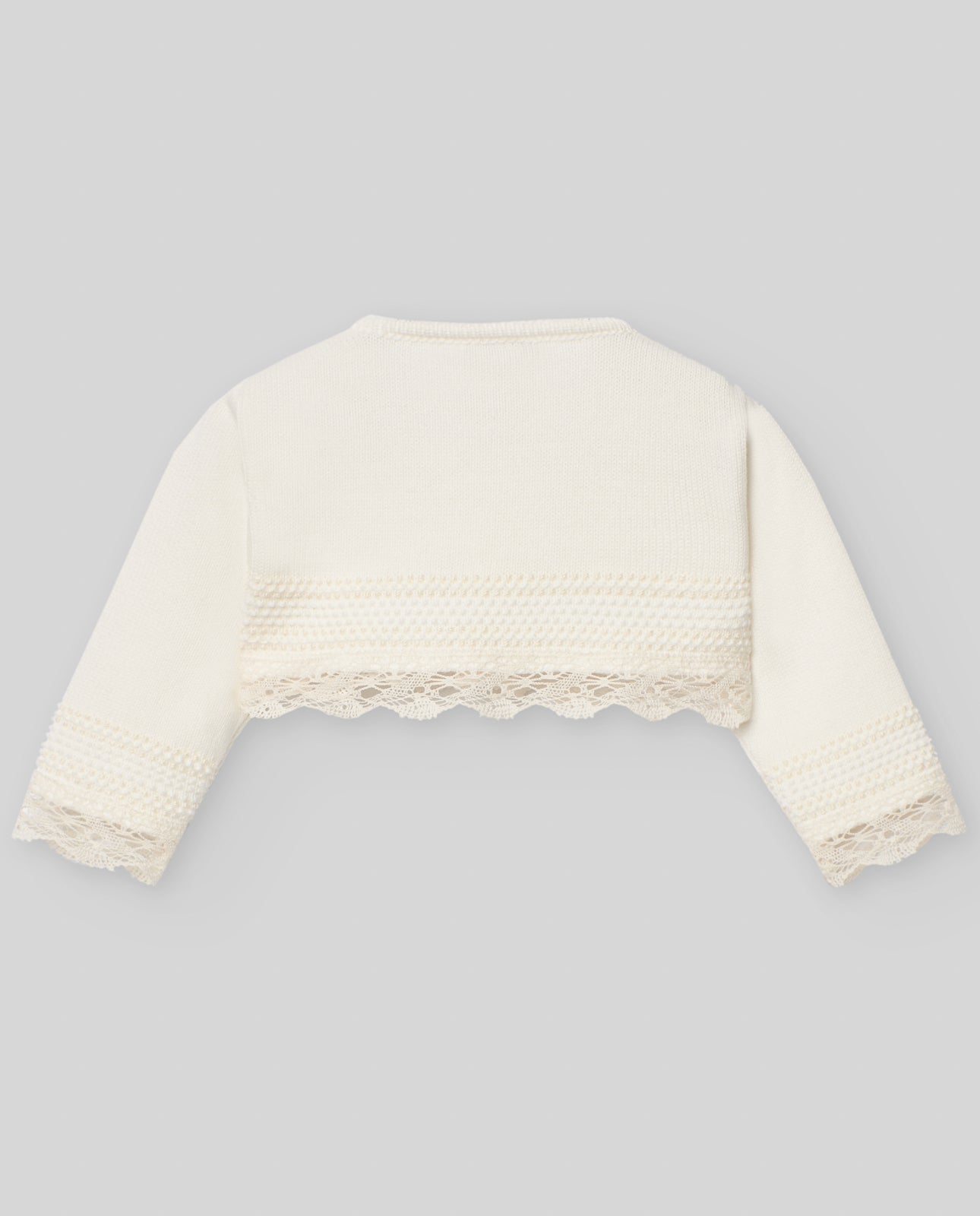 PAZ RODRIGUEZ Giacchino Corto Filo Cotone Pizzo Panna Primavera-Estate