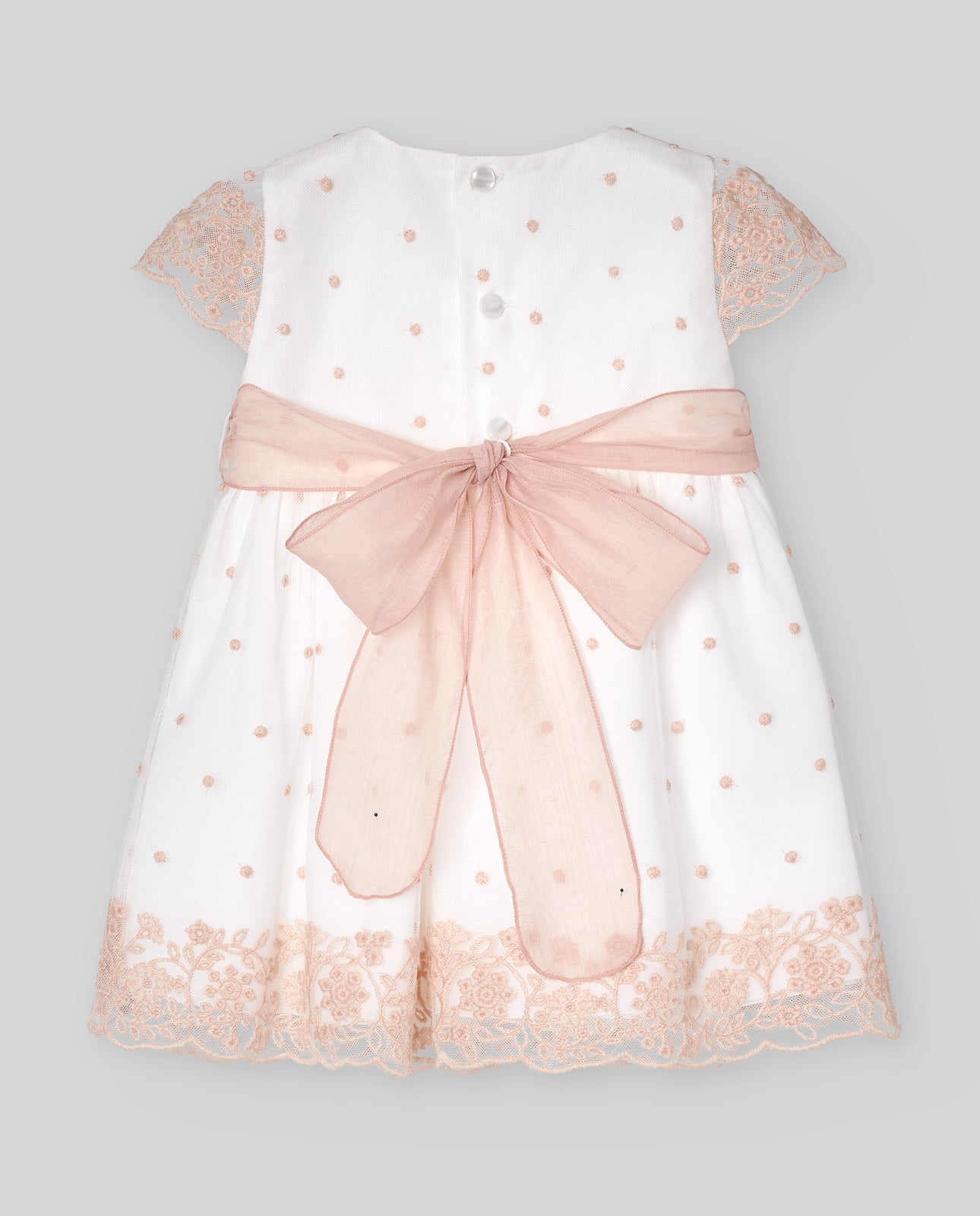 PAZ RODRIGUEZ Abitino Cerimonia Tulle Pizzo Panna-Rosa Cipria Primavera-Estate