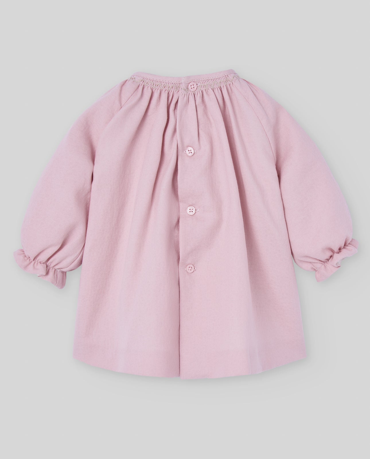 PAZ RODRIGUEZ Vestito con Punto Smock Rosa Antico-Beige Autunno-Inverno
