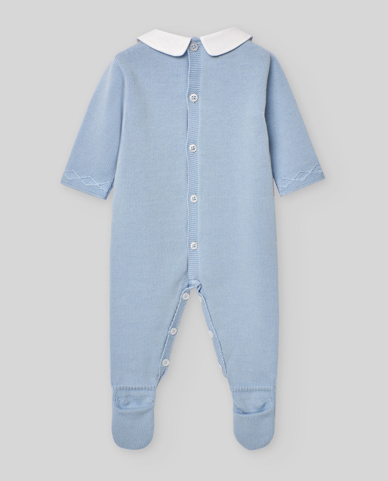 PAZ RODRIGUEZ Tutina Intera con Piedino Filo Cotone Sky Blue Primavera-Estate