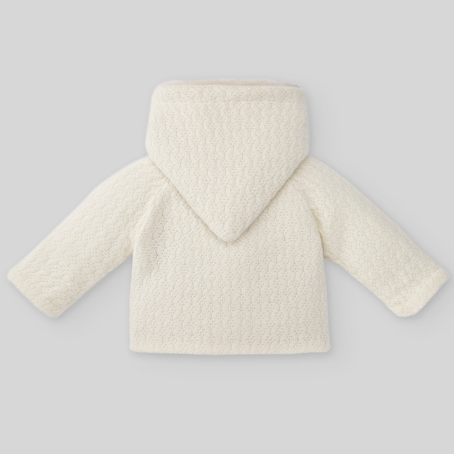 PAZ RODRIGUEZ Coat with hood in raw extrafine merino wool