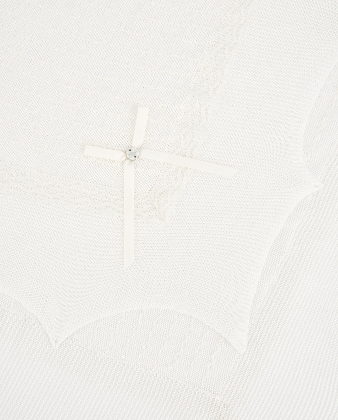 PAZ RODRIGUEZ Coperta Scialle Filo Cotone Panna-Beige Primavera-Estate