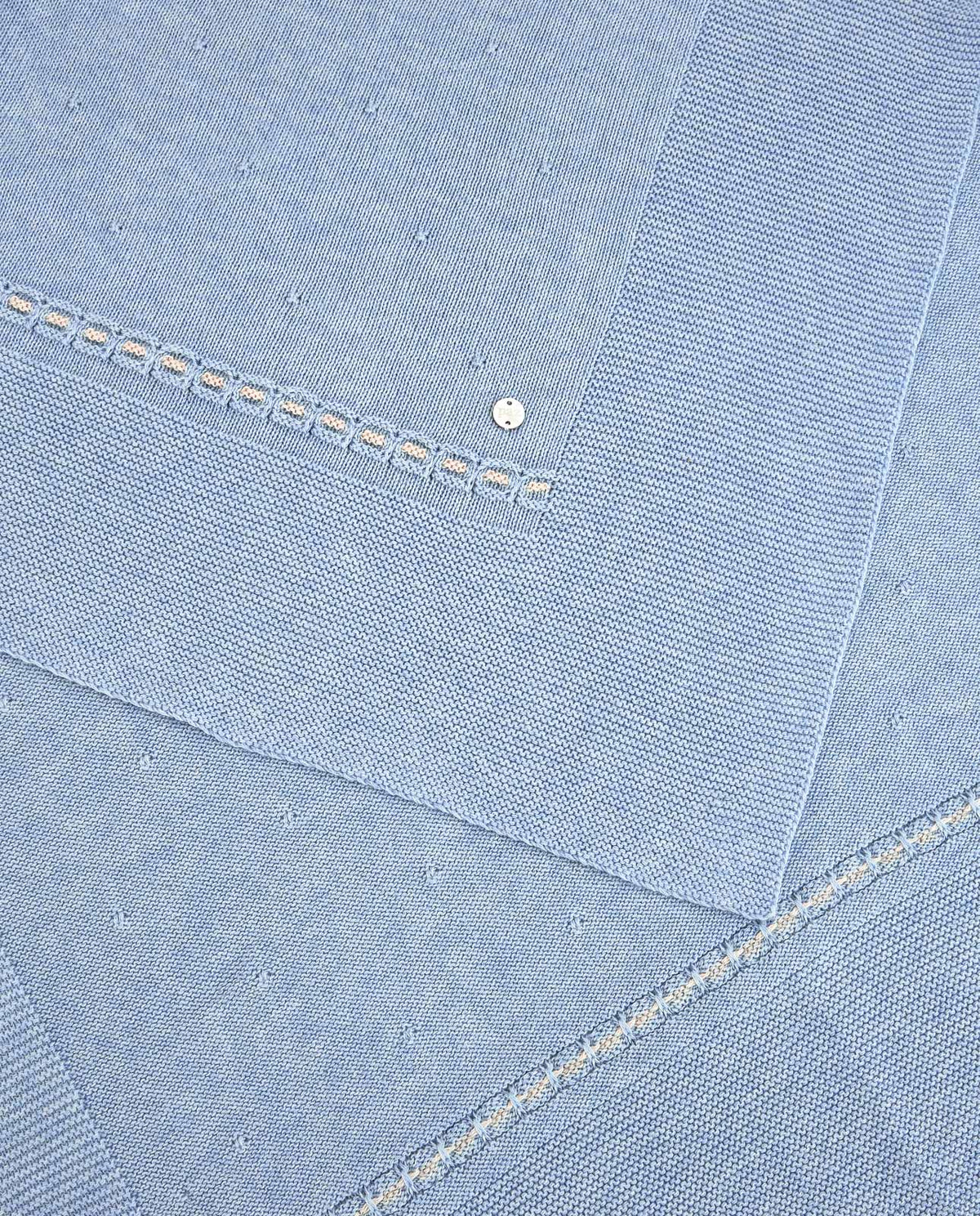 PAZ RODRIGUEZ Coperta Cotone-Cashmere Celeste Melange Autunno-Inverno
