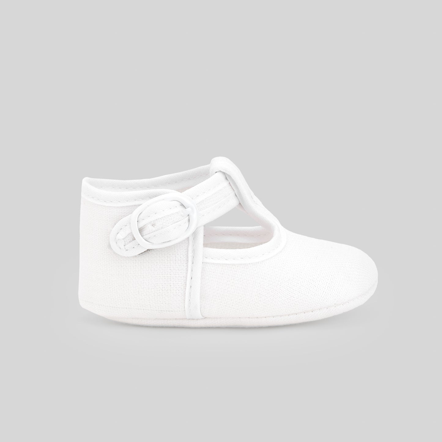 PAZ RODRIGUEZ Scarpina Baby in Misto Lino Colore Bianco Primavera-Estate