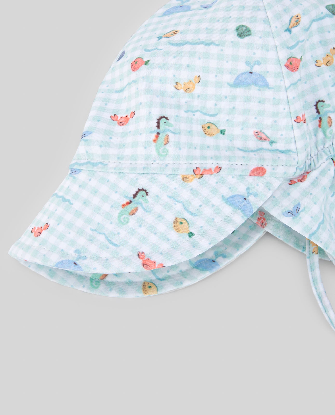 PAZ RODRIGUEZ Cappello Baby con Visiera Verde Acqua Fantasia Multicolore Pesciolini