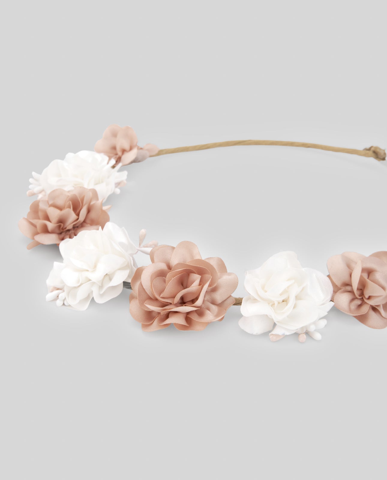 PAZ RODRIGUEZ Coroncina Cerimonia Fiori Rosa Antico-Panna