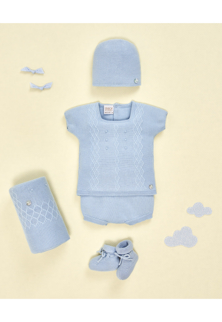 PAZ RODRIGUEZ Completo 2 Pezzi Maglia+Pantaloncino Filo Cotone Sky Blue Primavera-Estate