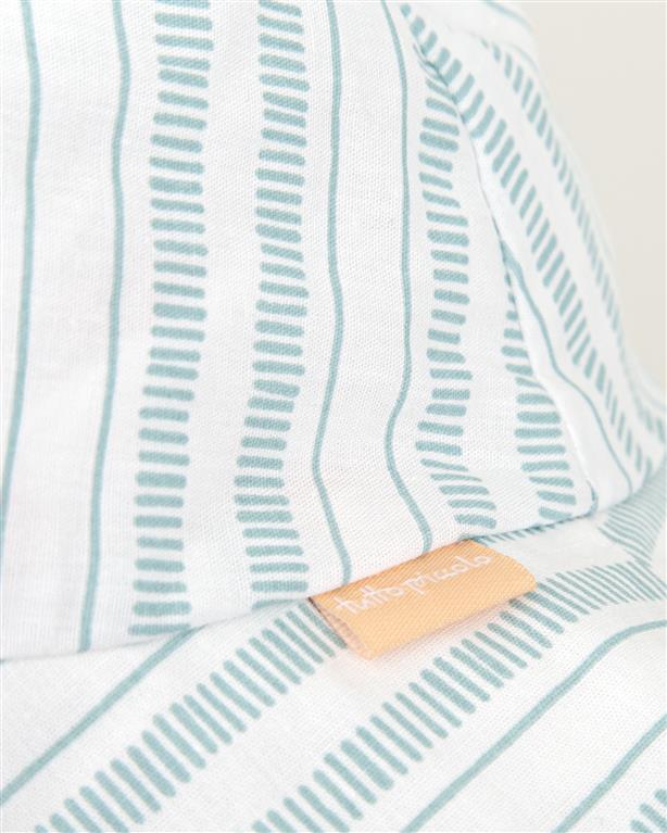 TUTTO PICCOLO Cappellino in Cotone a righe Bianco-Verde Acqua Primavera-Estate