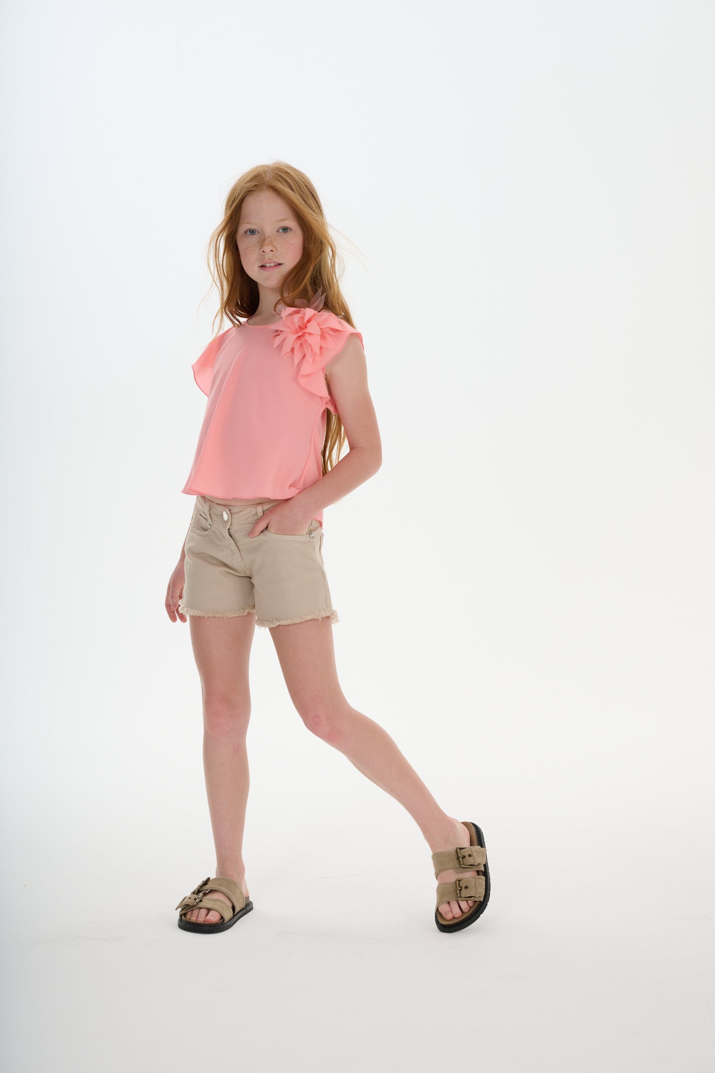 ELSY Girl Top Georgette Tramonto