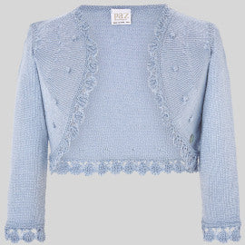 PAZ RODRIGUEZ Bolero Powder Blue Cotton Thread