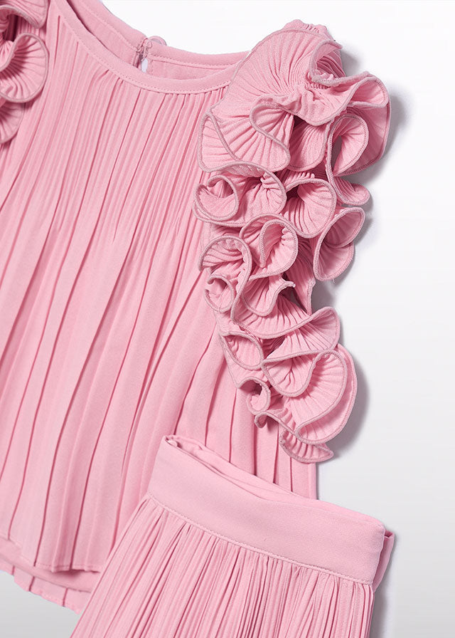 ABEL & LULA Completo Girl Due Pezzi Top+Pantalone Rosa Primavera-Estate