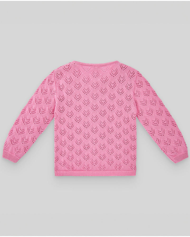 PAZ RODRIGUEZ Cardigan Lungo Filo Cotone Rosa Ciclamino Primavera-Estate