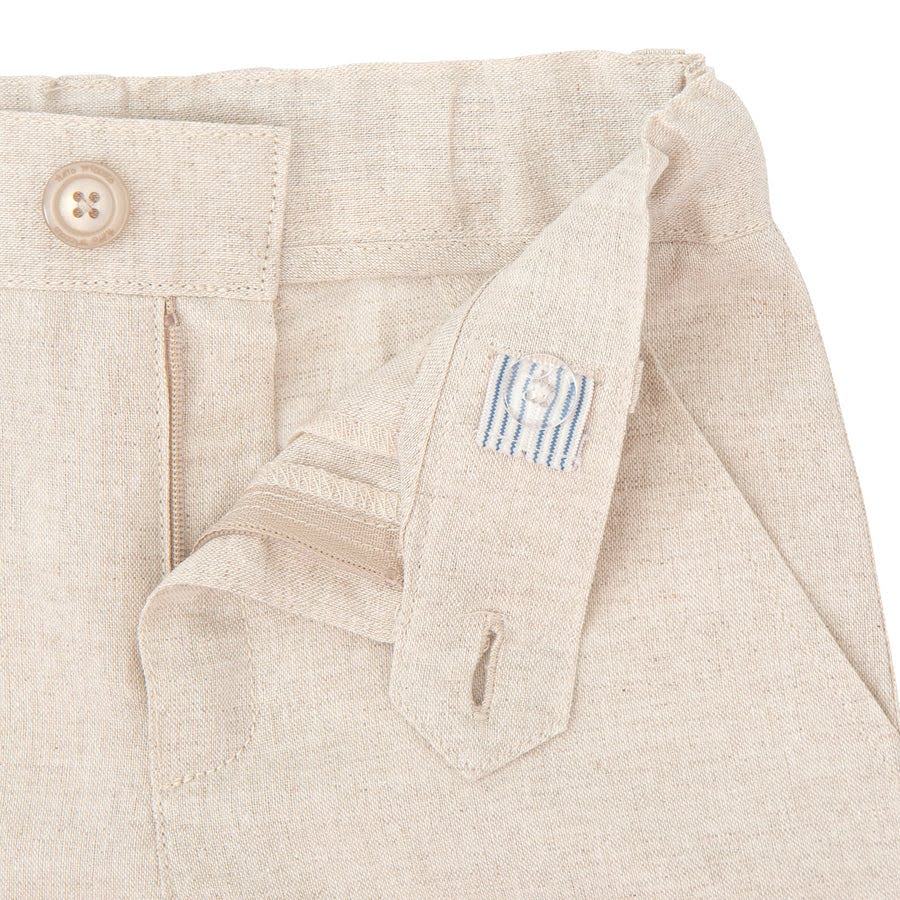 TUTTO PICCOLO Pantalone Cerimonia Misto Lino Sabbia