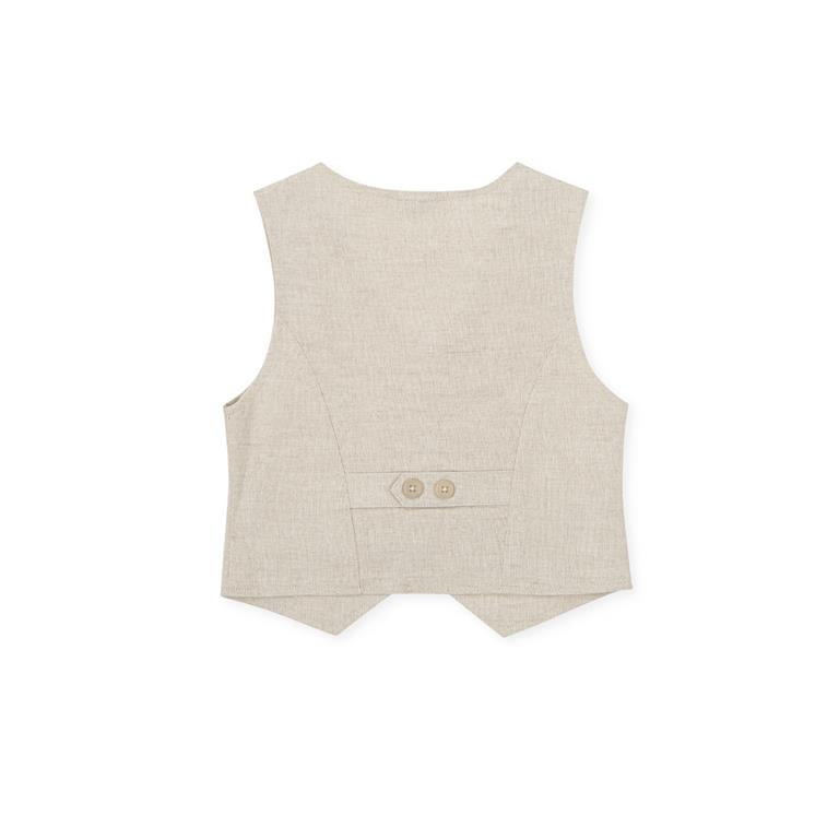 ALL SMALL Ceremony Waistcoat Linen Blend Sand