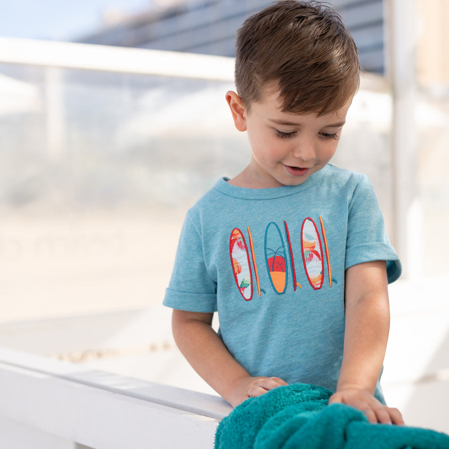 ALL SMALL Turquoise Cotton T-Shirt Windsurf Pattern