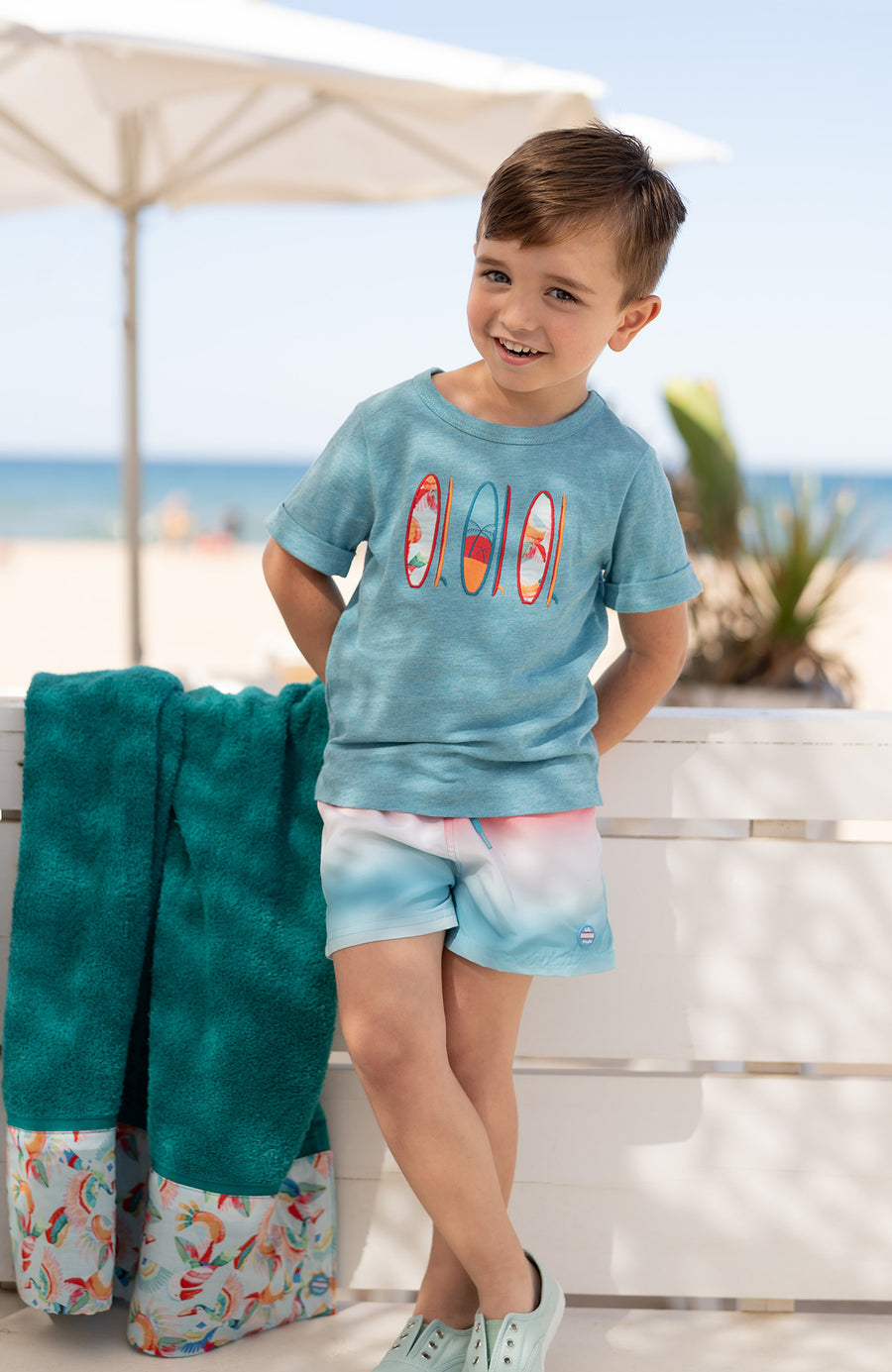 ALL SMALL Boxer Costume Turquoise-Red