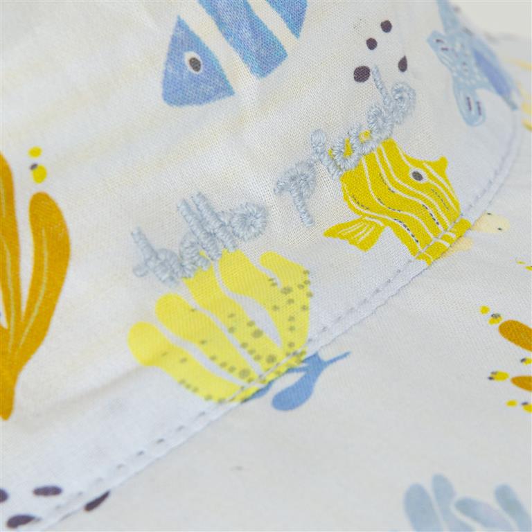 ALL SMALL Light Blue Fish Pattern Cotton Hat