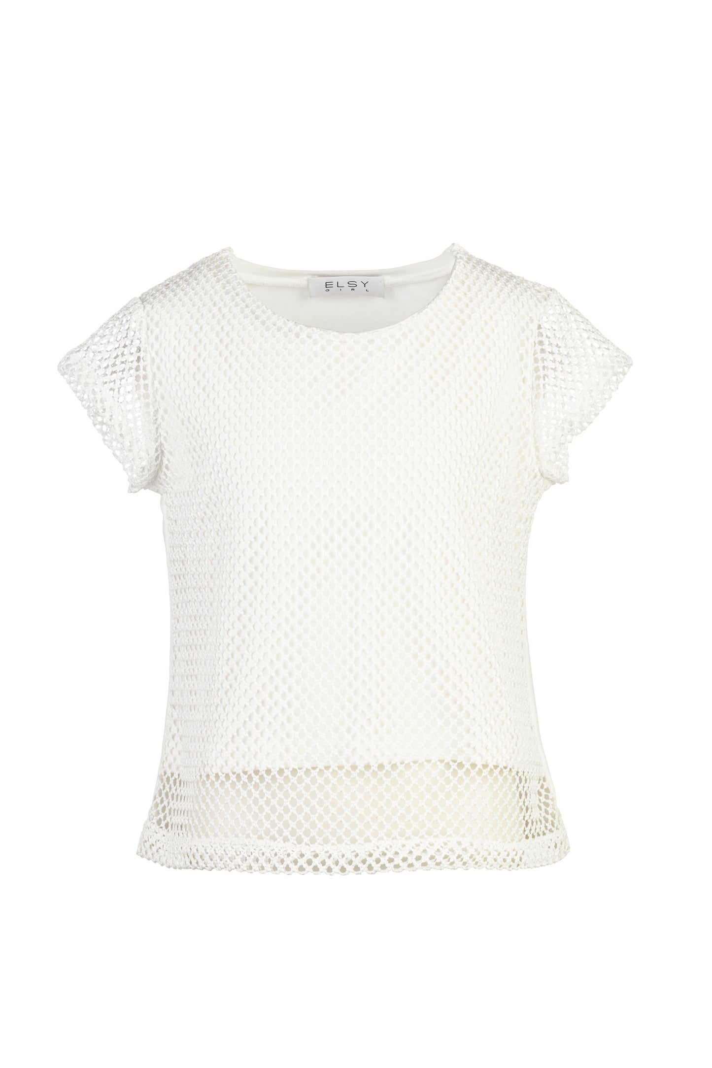 ELSY Girl Top Rete Color Yogurt Primavera-Estate