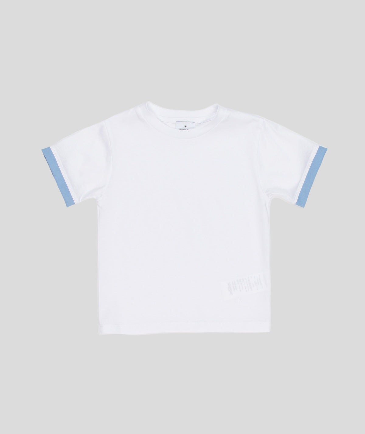 MANUEL RITZ T-Shirt Boy Cotone Bianco-Azzurro Primavera-Estate