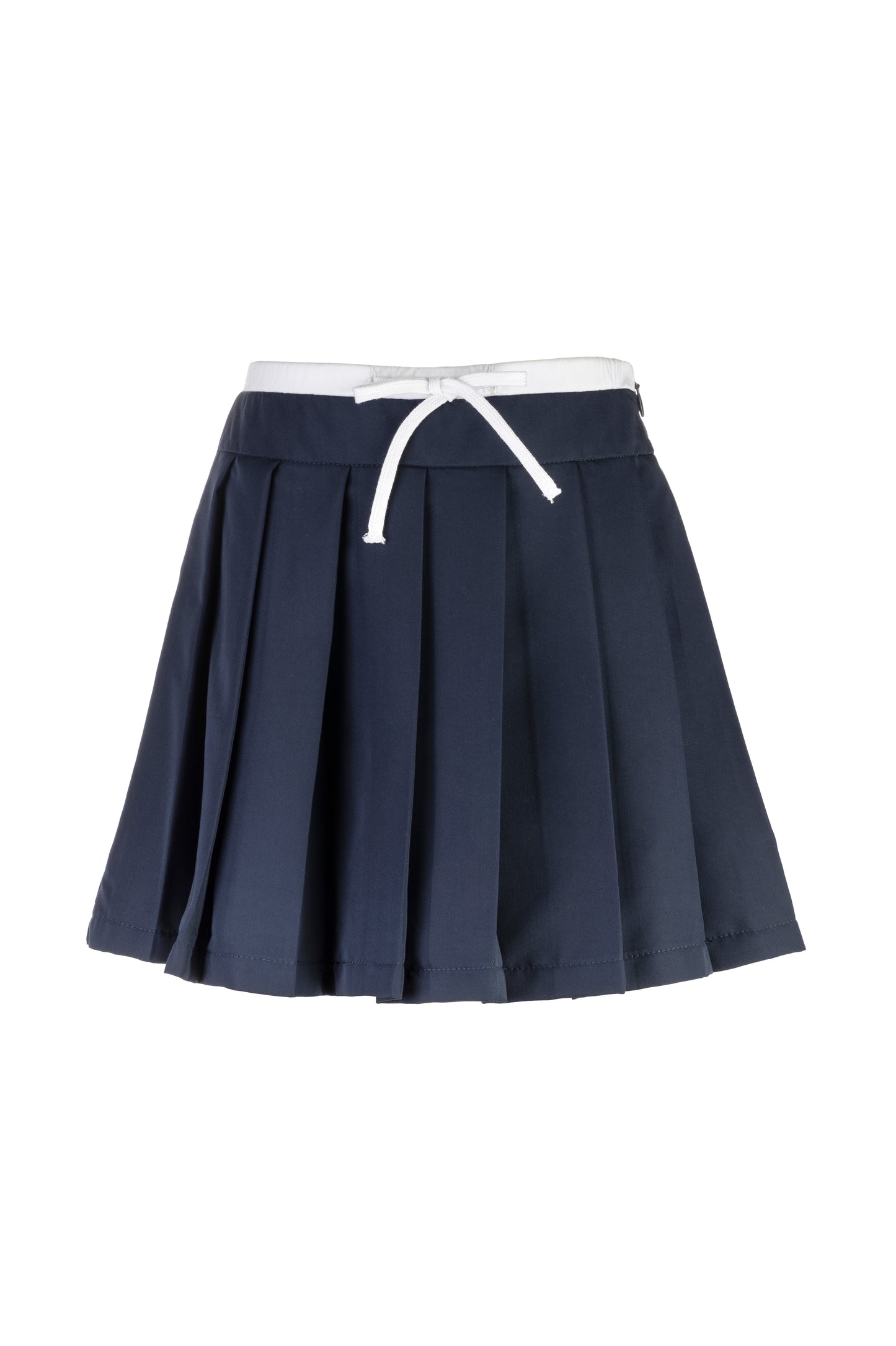 ELSY Girl Completo Due Pezzi Maglia Polo + Gonna Pantaloncino Bianco-Blu Navy Primavera-Estate