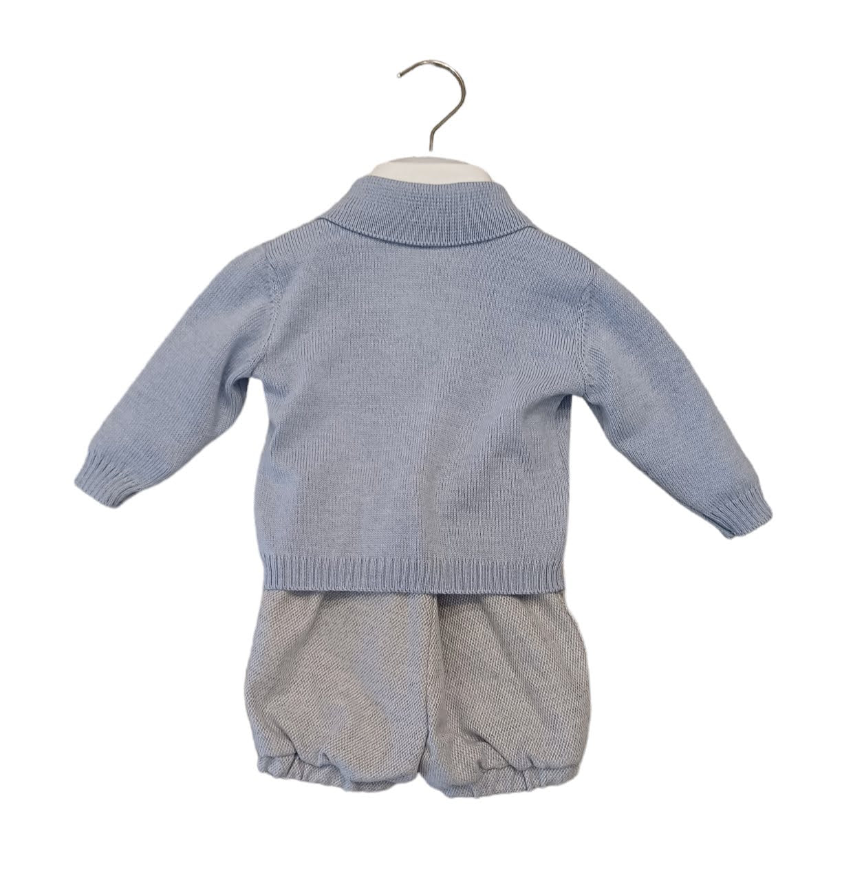 COLORICHIARI 4-piece suit Light blue-white Cardigan-Shirt-bow tie-Dungarees