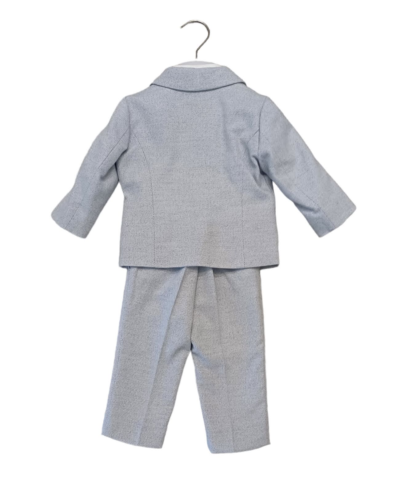 COLORICHIARI 5-piece suit Jacket-clutch-Shirt-bow tie-trousers Light Blue-White