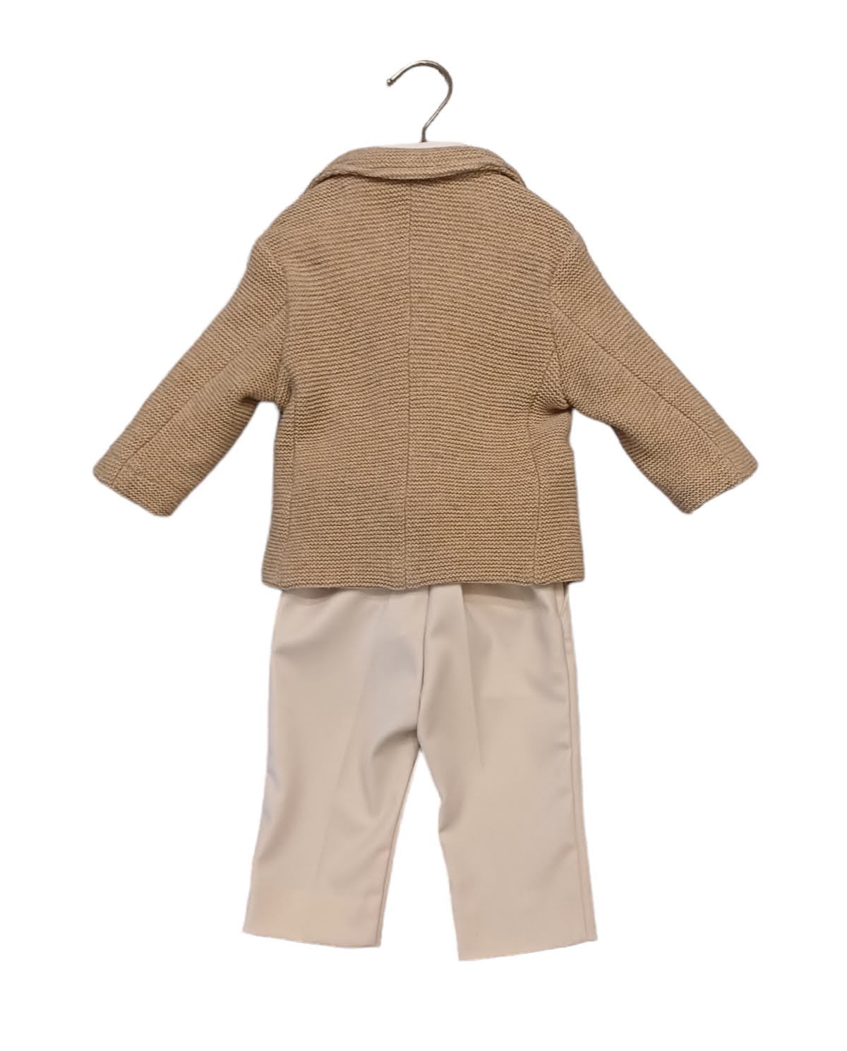 COLORICHIARI Beige 5-piece suit with jacket-trousers-shirt-bow tie-pochette