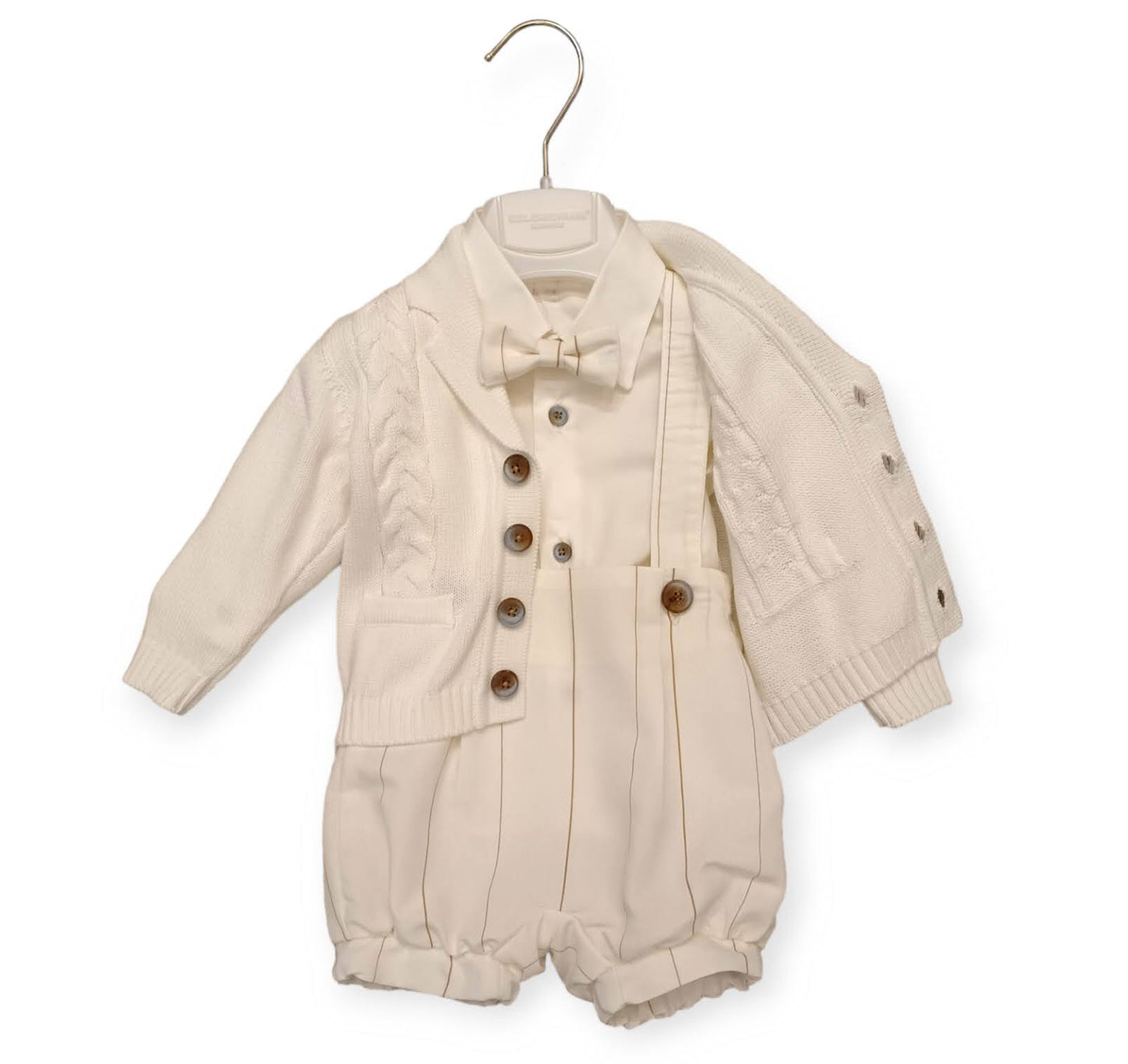 COLORICHIARI Complete 4-piece Thread Cardigan-Dungarees-Shirt-Bowtie