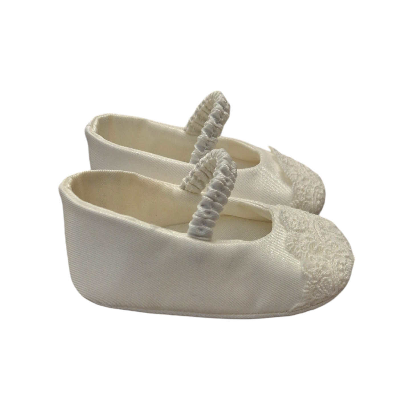 COLORICHIARI Scarpina Cerimonia Raso-Pizzo Crema Chiaro Autunno-Inverno