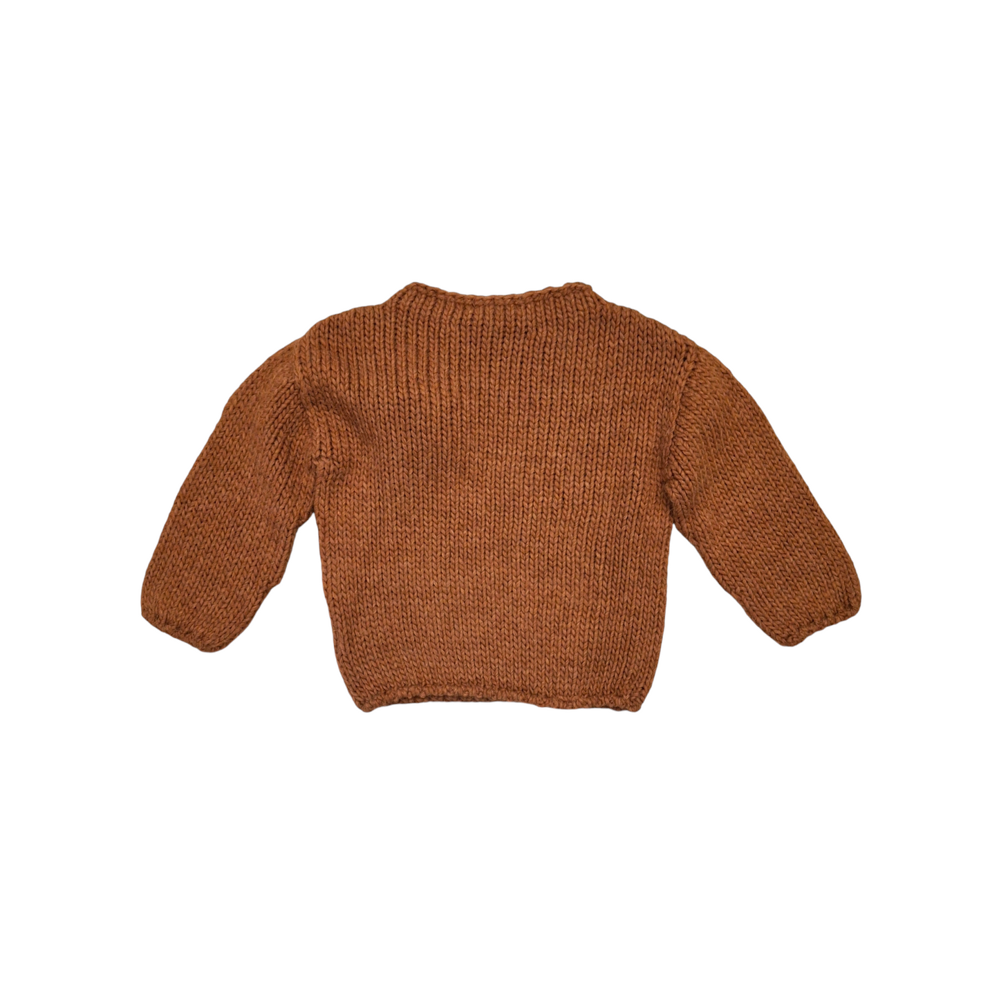 MALVI & CO. Pullover in Lana Cioccolato con Spilla