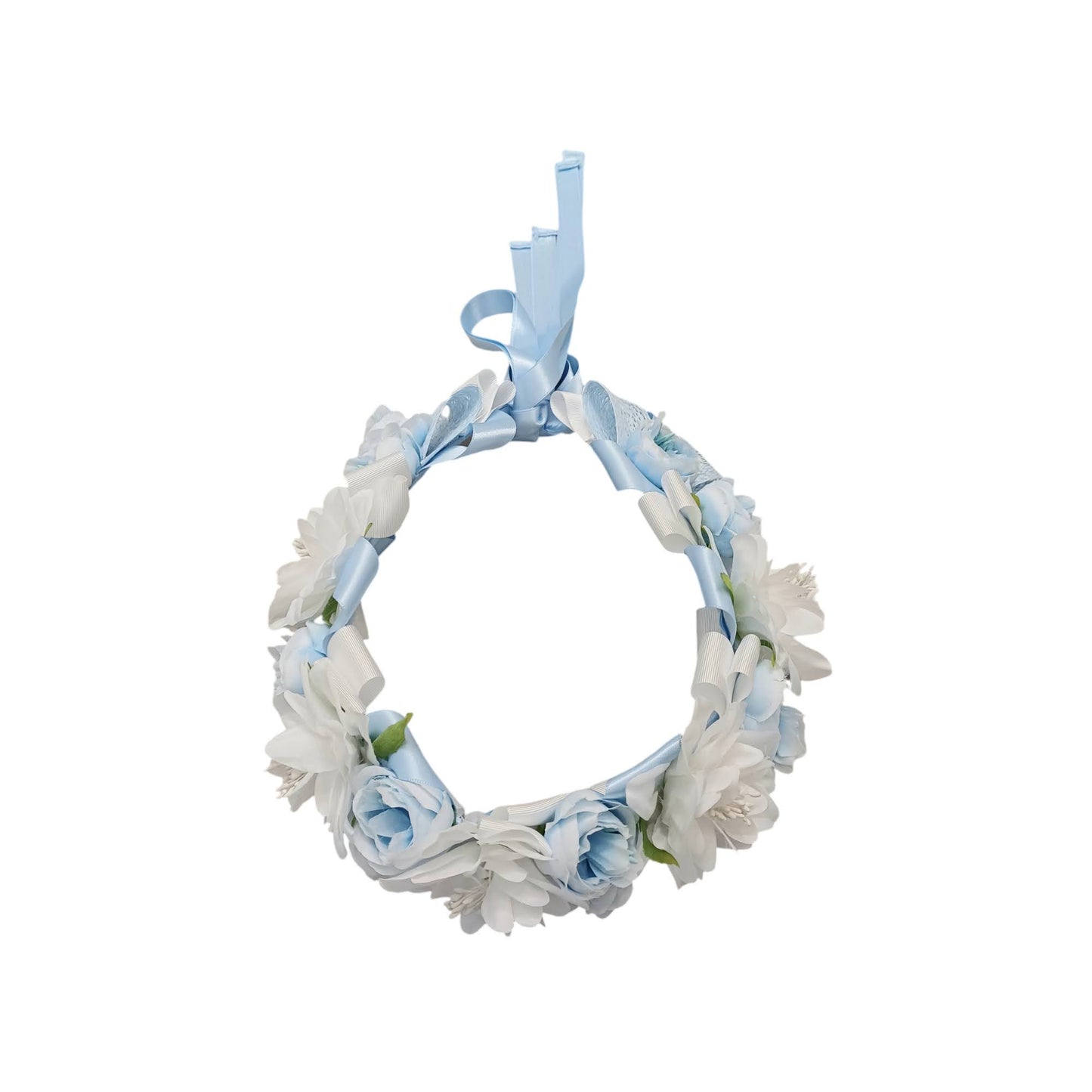 COLORICHIARI Coroncina Fiori Celeste-Bianco Primavera-Estate