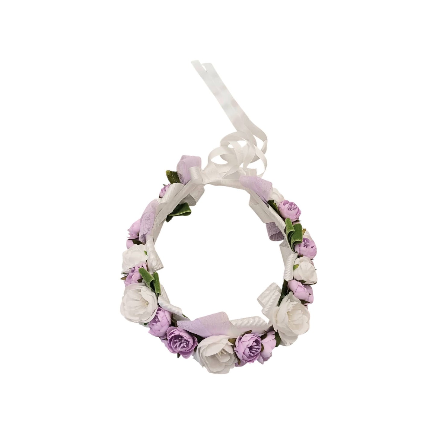 COLORICHIARI Coroncina Fiori Lilla-Verde-Bianco