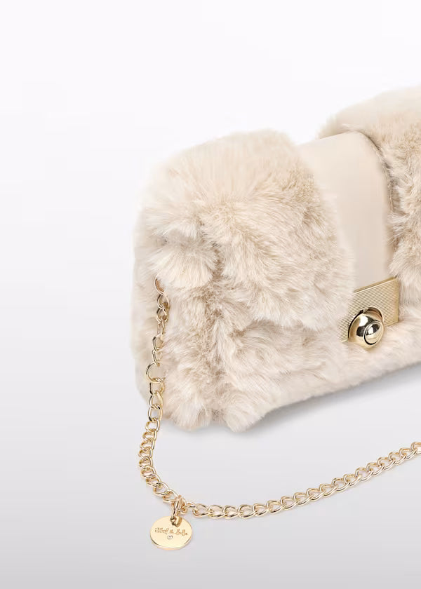 ABEL & LULA Borsa Pelo Crema Oro Autunno-Inverno