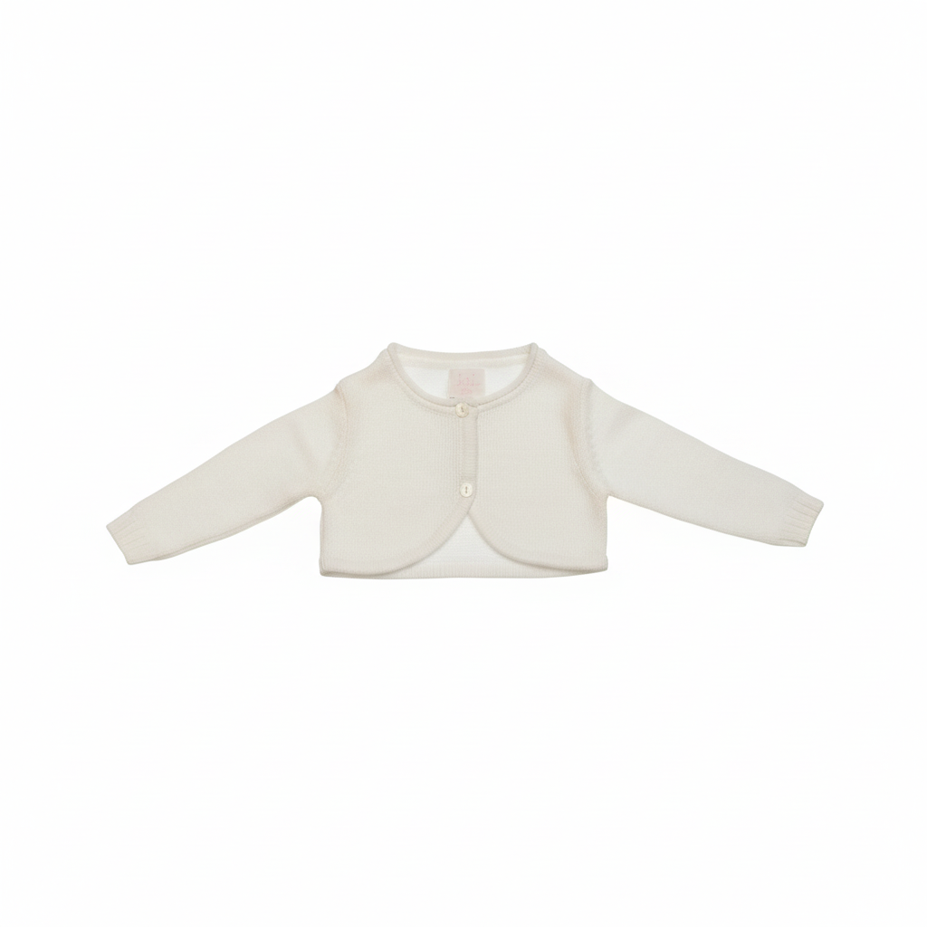 MALVI & CO. Isi Bolero Baby Cotone Bianco Primavera-Estate