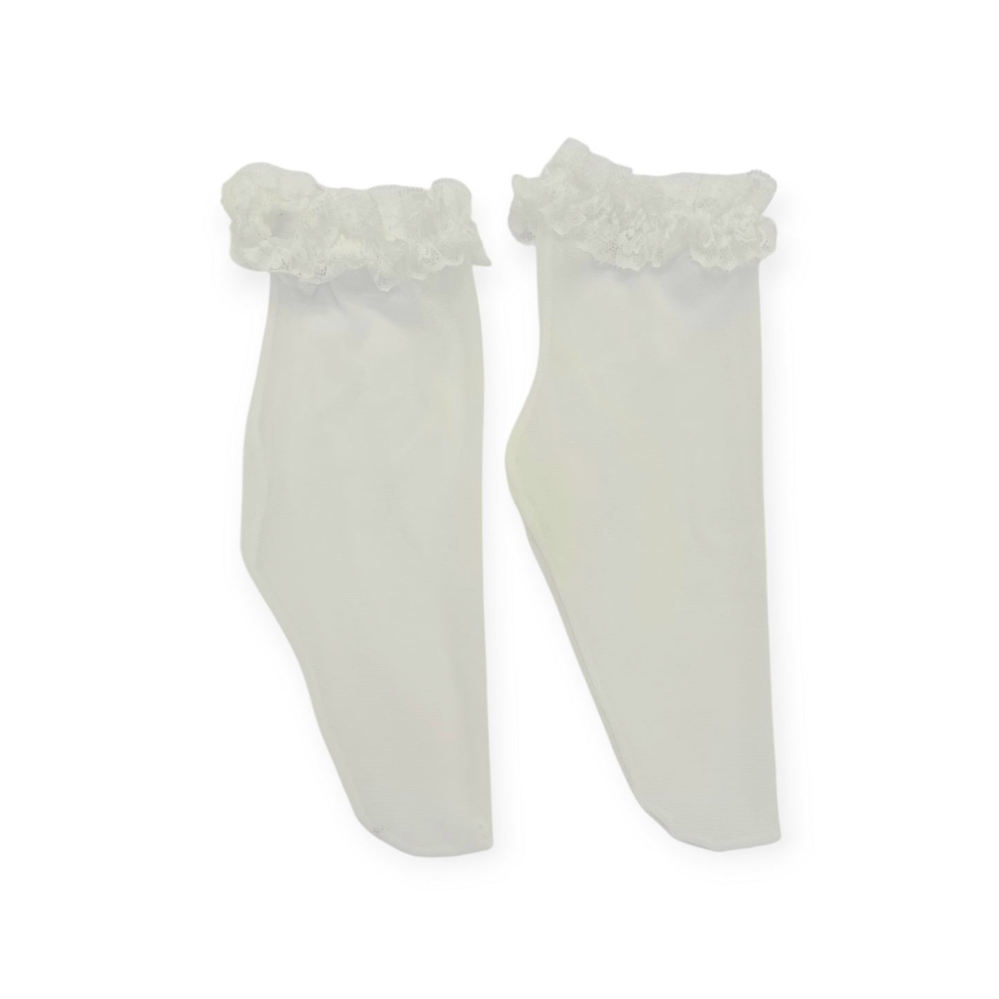 STORY LORIS Calzino Corto Cerimonia Tulle Microrete Pizzo Bianco Primavera-Estate