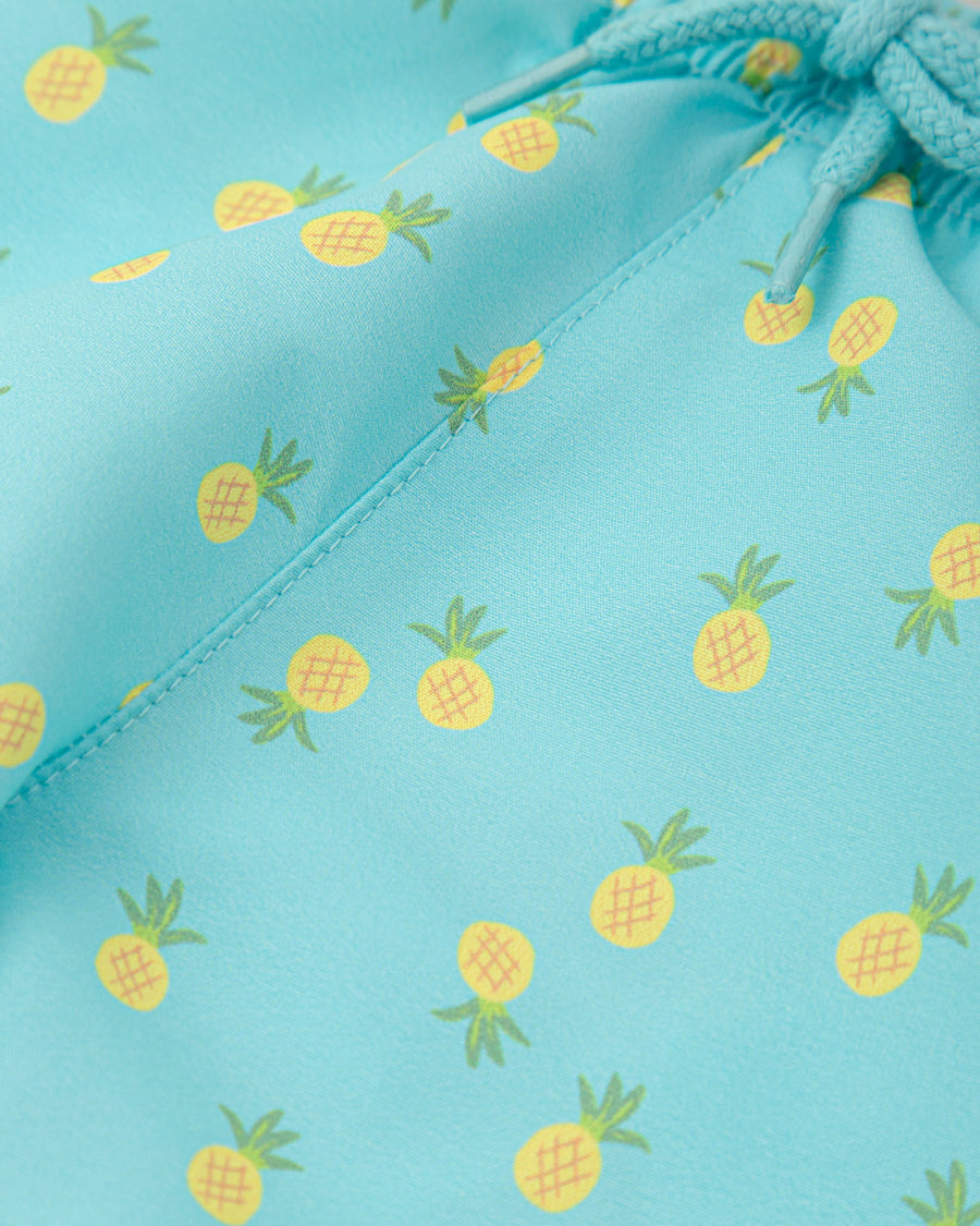 TUTTO PICCOLO Costume Boxer Fantasia Ananas Verde Acqua-Giallo Primavera-Estate