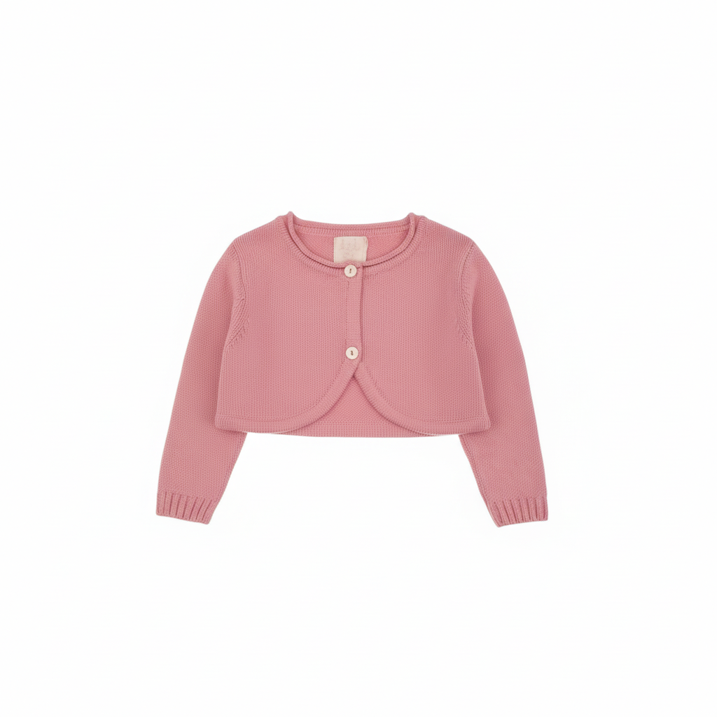 MALVI & CO. Isi Bolero Baby Cotone Rosa Malva Primavera-Estate