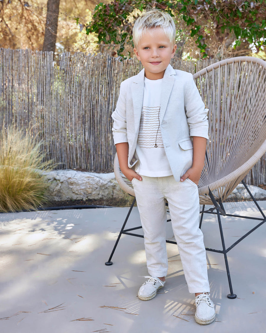 TUTTO SMALL Sand Linen Blend Ceremony Jacket