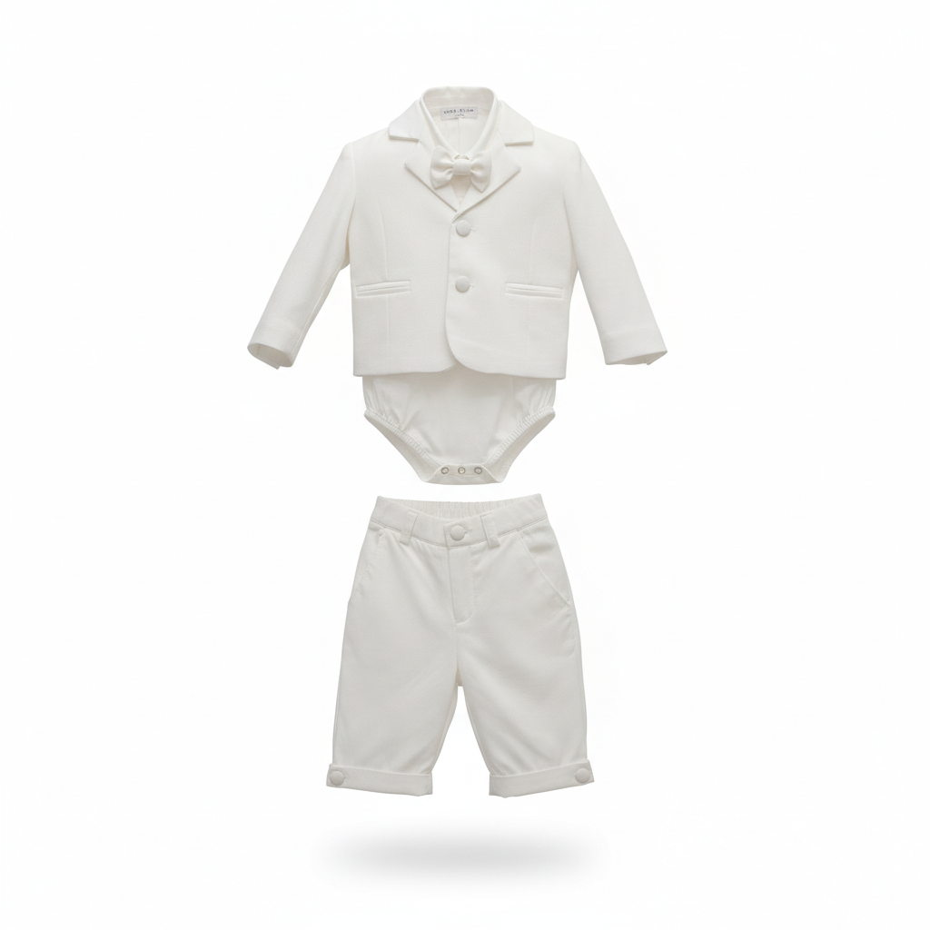 MANUELL & FRANK Completo Baby Cerimonia 5 Pezzi Colore Natural Primavera-Estate