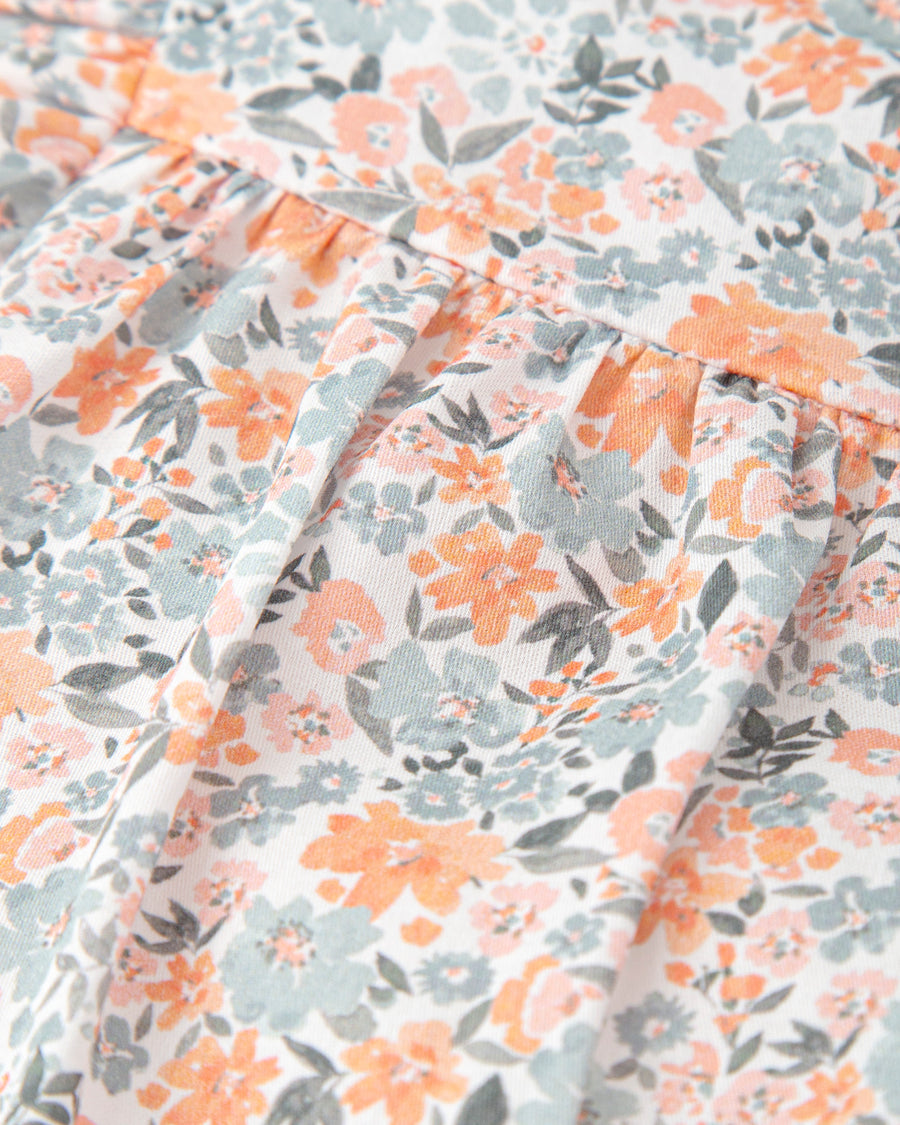 TUTTO PICCOLO Pagliaccetto Cotone Fantasia Fiori Rosa Cipria-Verde Acqua Primavera-Estate