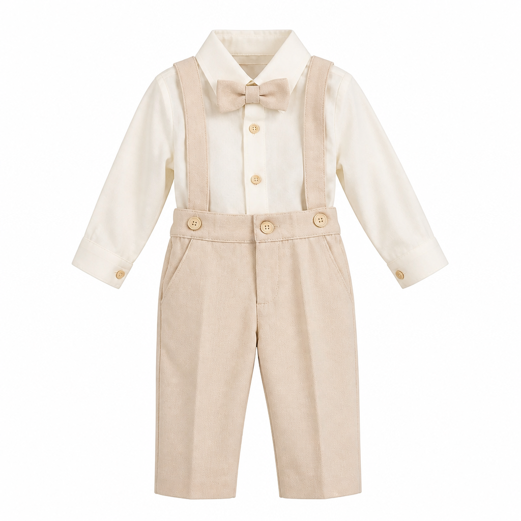 COLORICHIARI Completo Baby 4 Pezzi Cerimonia Panna-Crema Autunno-Inverno