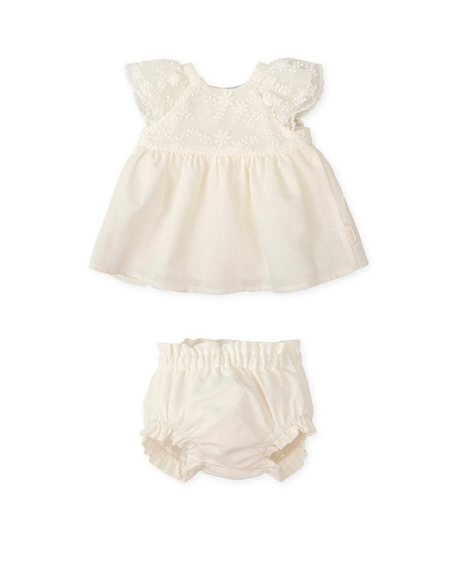 TUTTO PICCOLO Vestito Cerimonia Baby con Coulotte Panna Primavera-Estate
