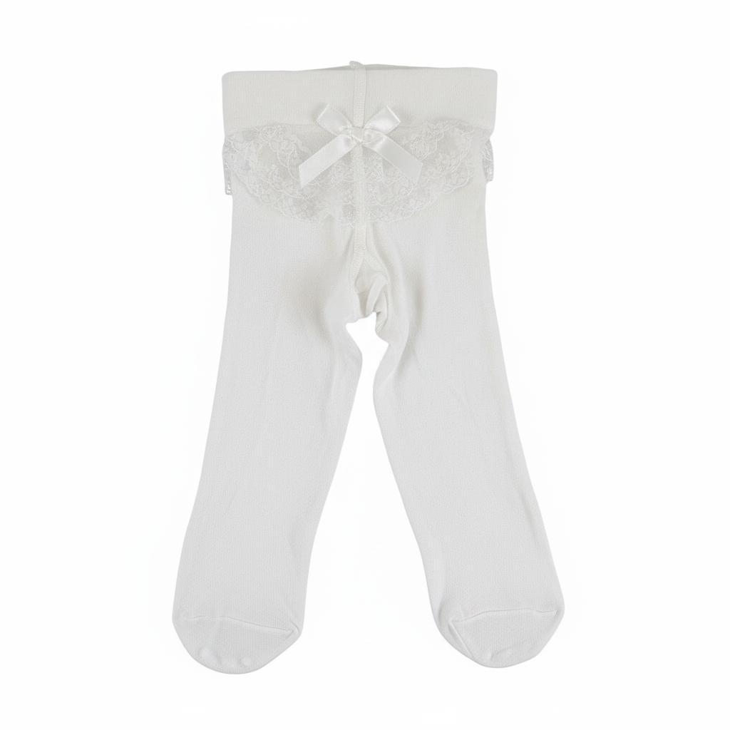 STORY LORIS Collant Tulle Microrete Rouge Pizzo Bianco Primavera-Estate