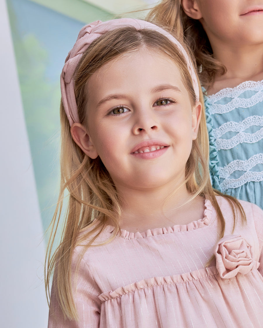 TUTTO PICCOLO Cerchietto per Capelli Rosa Cipria-Oro Primavera-Estate