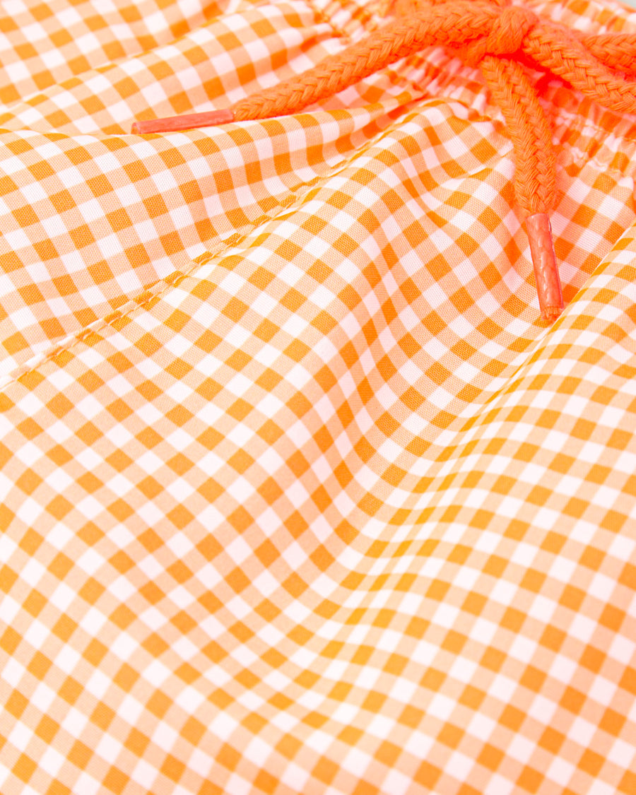 TUTTO PICCOLO Costume Boxer Fantasia Vichy Arancio-Bianco Primavera-Estate