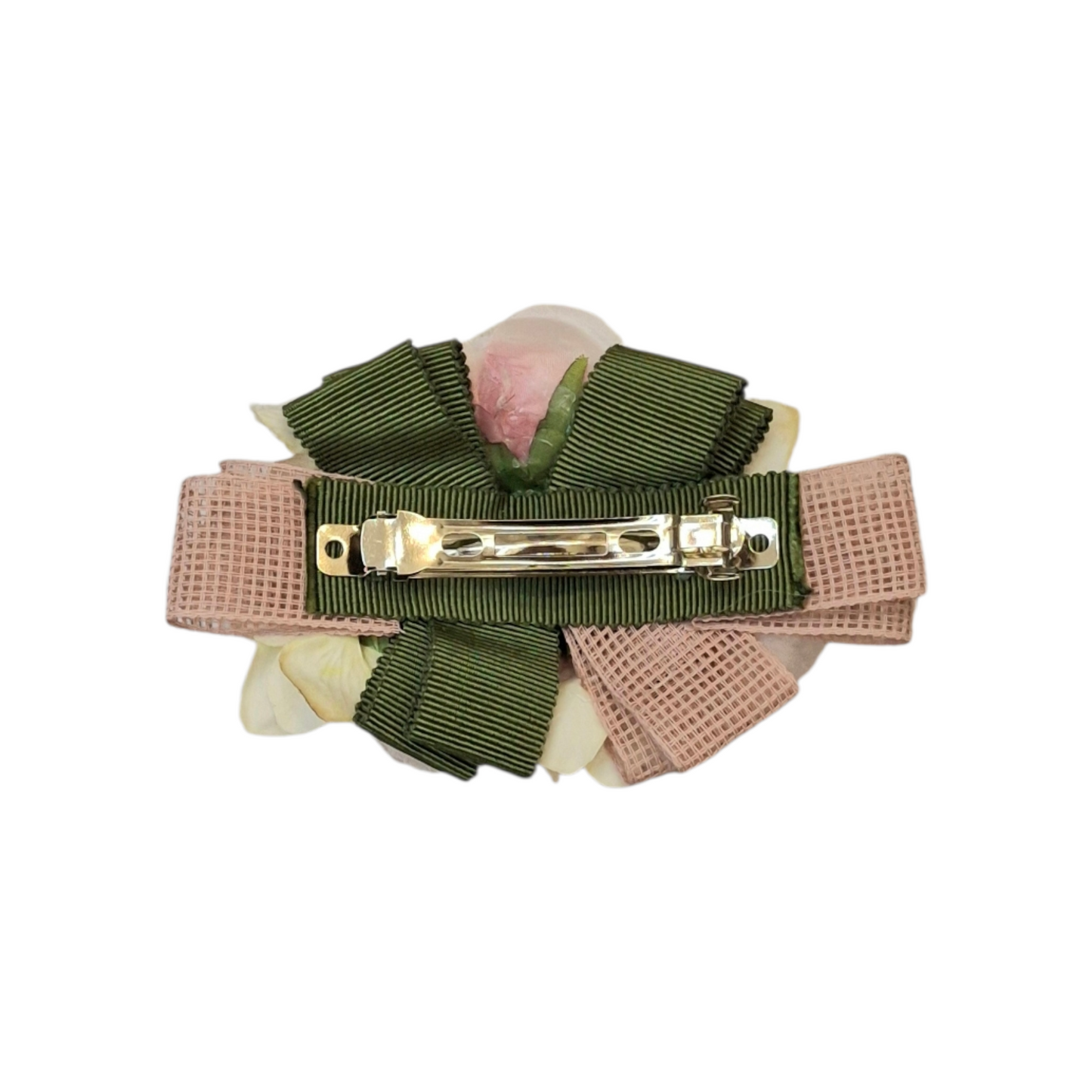 COLORICHIARI Fermaglio Cerimonia con Fiori Rosa-Panna Primavera-Estate