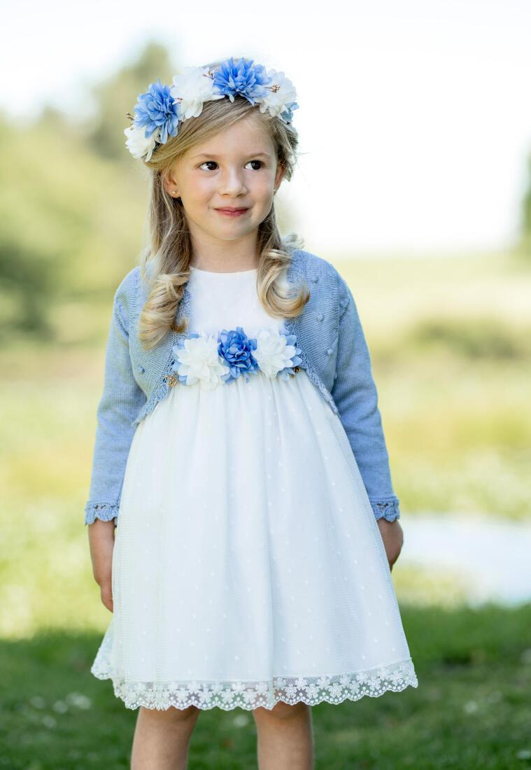 PAZ RODRIGUEZ Chaplet with Powder Blue-White flowers