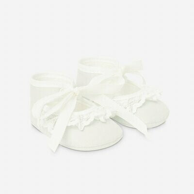 PAZ RODRIGUEZ Scarpina Baby Panna-Avorio Pizzo Autunno-Inverno