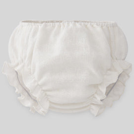 PAZ RODRIGUEZ 3-piece baptism outfit with cream culotte and bonnet