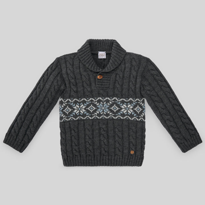 PAZ RODRIGUEZ Gray jacquard pullover